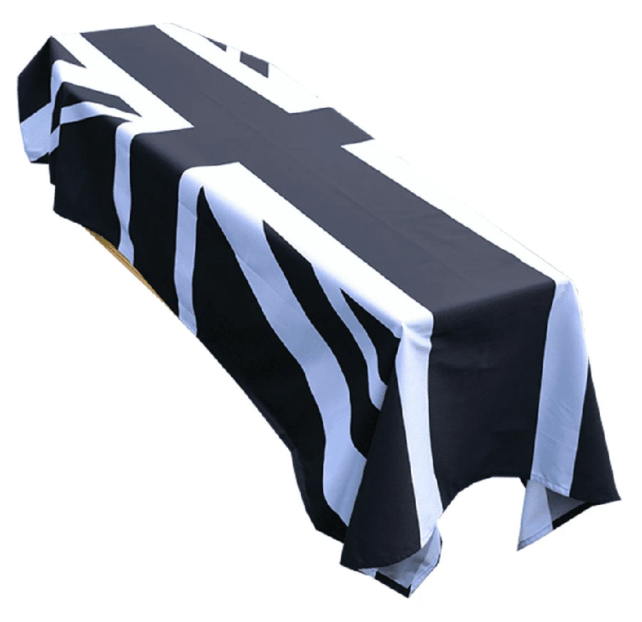 United Kingdom Black and White Premium Coffin Drape image 0