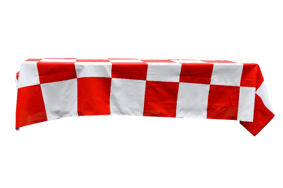 Red and White Checkered Coffin Drape image 1