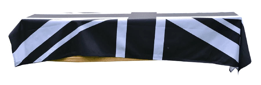 United Kingdom Black and White Premium Coffin Drape  - Available Now For Dispatch image 1