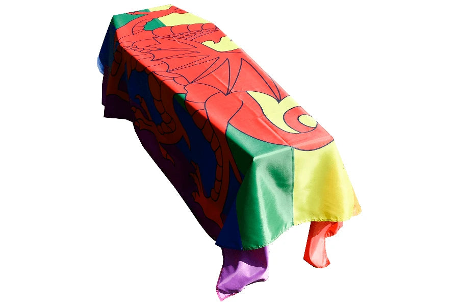 Rainbow LGBTQ Pride Wales Coffin Drape image 0
