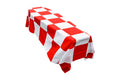 Red and White Checkered Coffin Drape image 0