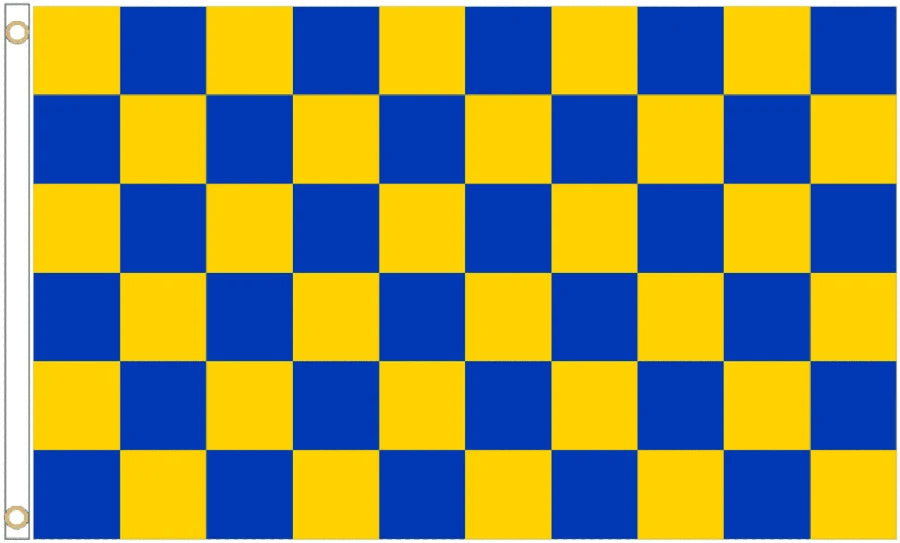 Blue and Yellow Checkered Coffin Drape image 4