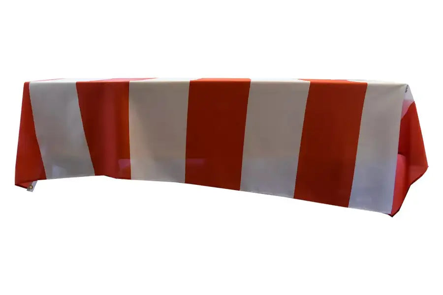 Red and White Striped Coffin Drape image 1
