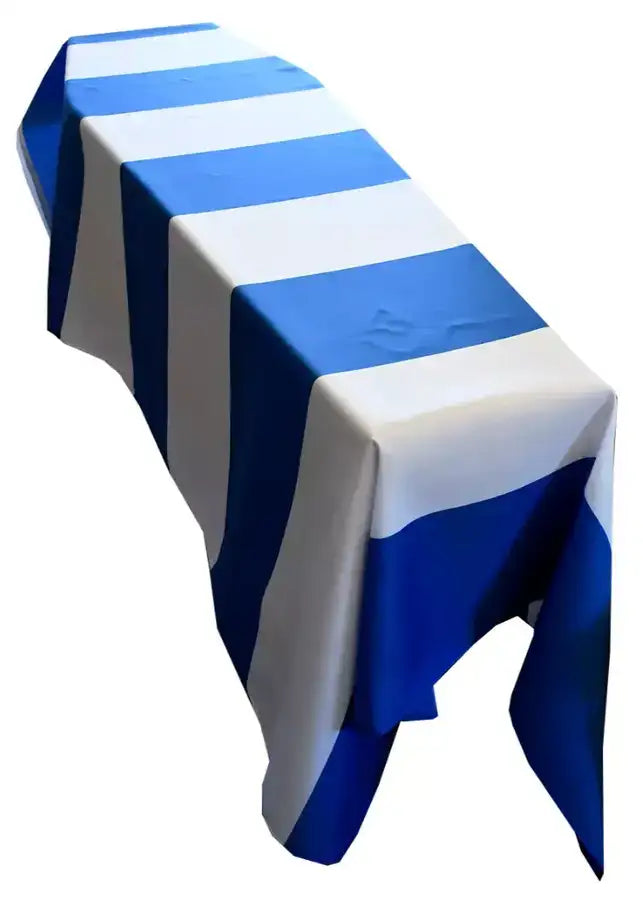 Blue and White Striped Coffin Drape image 0